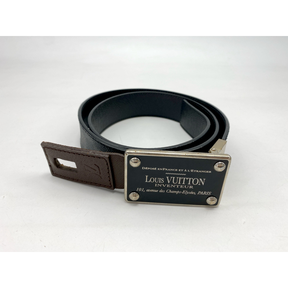 ルイ・ヴィトン ダミエ・グラフィット サンチュール ベルト 黒 90/36