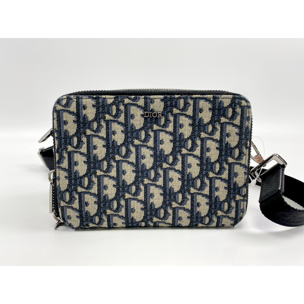 ディオール オブリーク ショルダーバッグ ベージュ×ネイビー