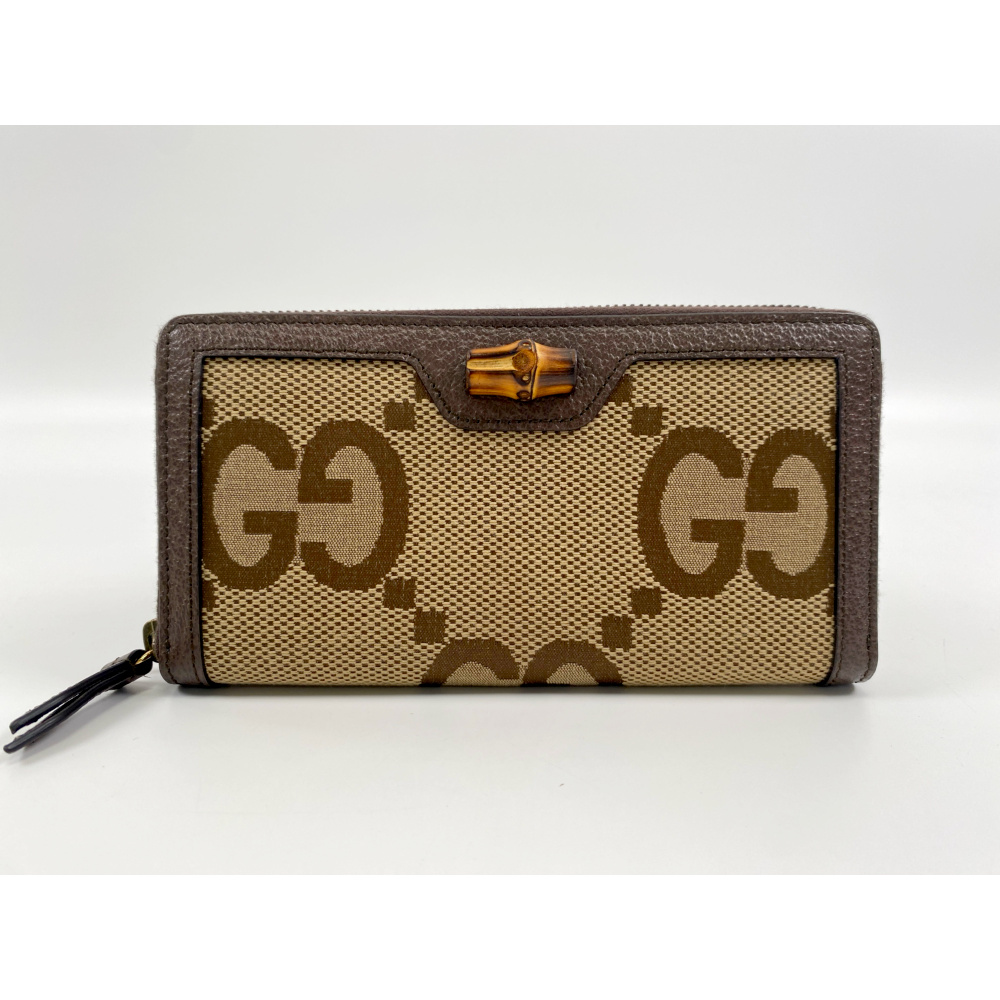 グッチ ダイアナ ジャンボGG ラウンドファスナー長財布 ベージュ