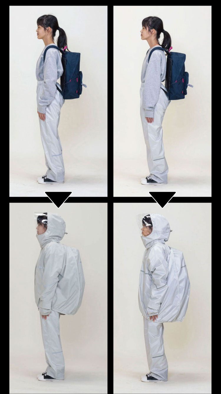 THE ROOTS レインスーツ 40Lのリュック対応 回転フード 上下セット