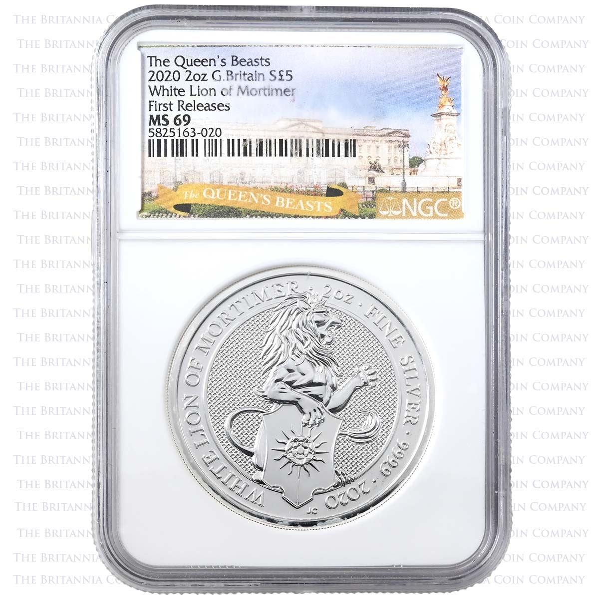 MS 69 2020 Lion Of Mortimer : 2oz Silver | The Britannia Coin Company