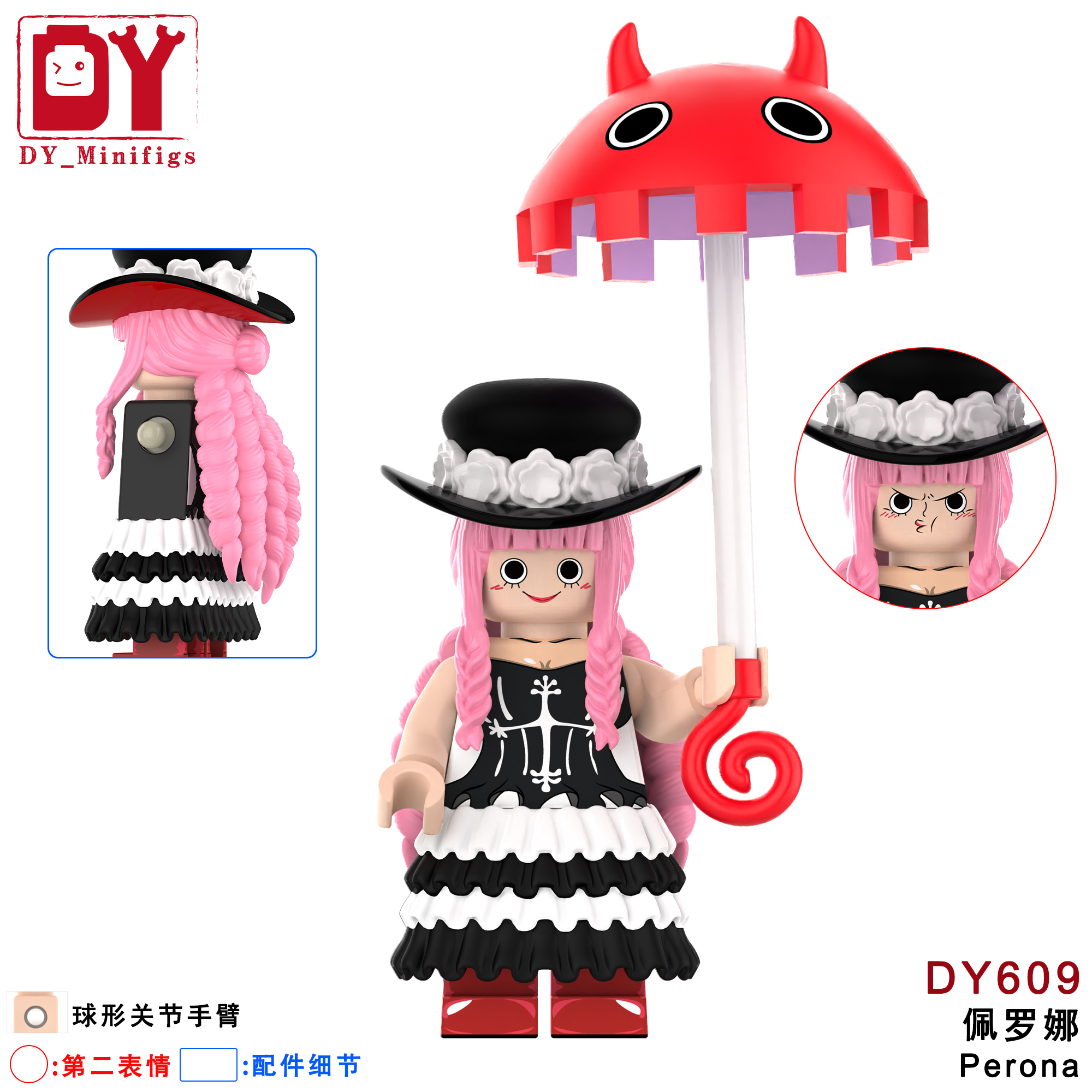 Anime One Piece Perona DY609 Minifigures - Brixtoy