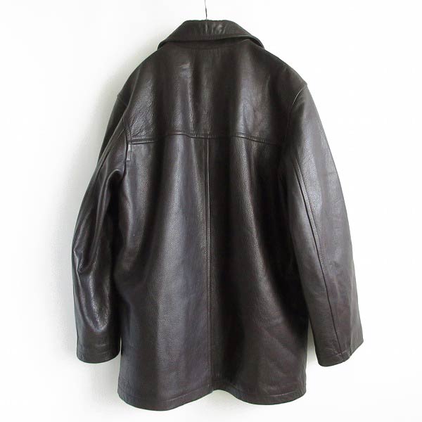 J.CREW レザー ジャケット カーコート ダークブラウン系 L Jクルー
