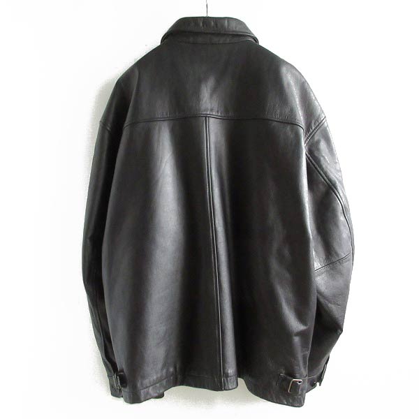 90s GAP オールドギャップ 肉厚 レザージャケット 黒 XXL Tバック