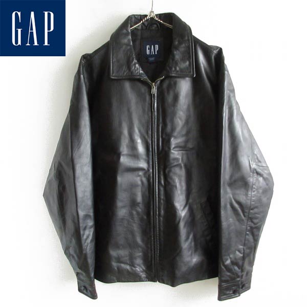 90s GAP オールドギャップ 良質 レザージャケット 黒 L ショート