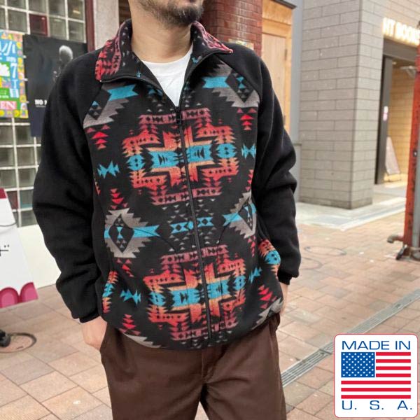 美品 USA製 M.L.WILLIAMS ネイティブ アメリカン 柄 フリース