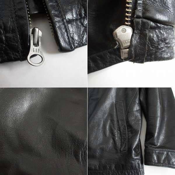 OLD GAP オールド ギャップ 短丈 レザージャケット 黒 XL ショート