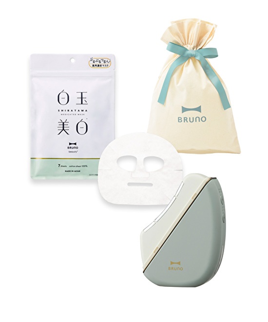 温冷EMSフェイシャルリフト＋薬用 白玉美白シートマスク ギフトS巾着