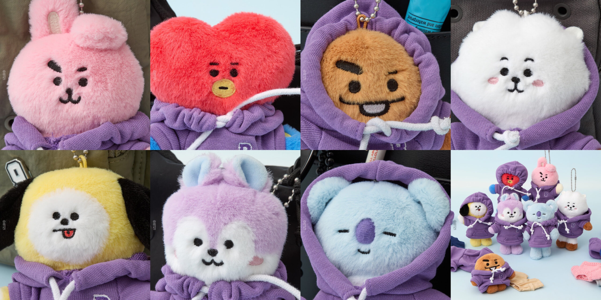 BT21の釜山コンサートの紫パーカーぬいぐるみ「PURPLE BASIC」が発売
