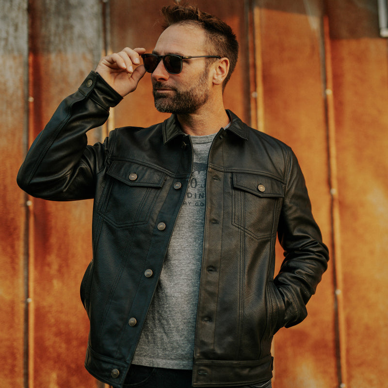 Black Leather Denim Jacket - Rugged & Iconic. | Buffalo Jackson