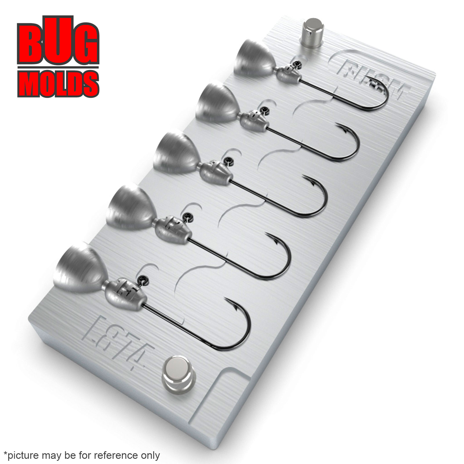 Aluminum CNC Mold Jig Head Aji Dive 0,6-1,5g 5-cav: 0,6-0,8-1-1,2