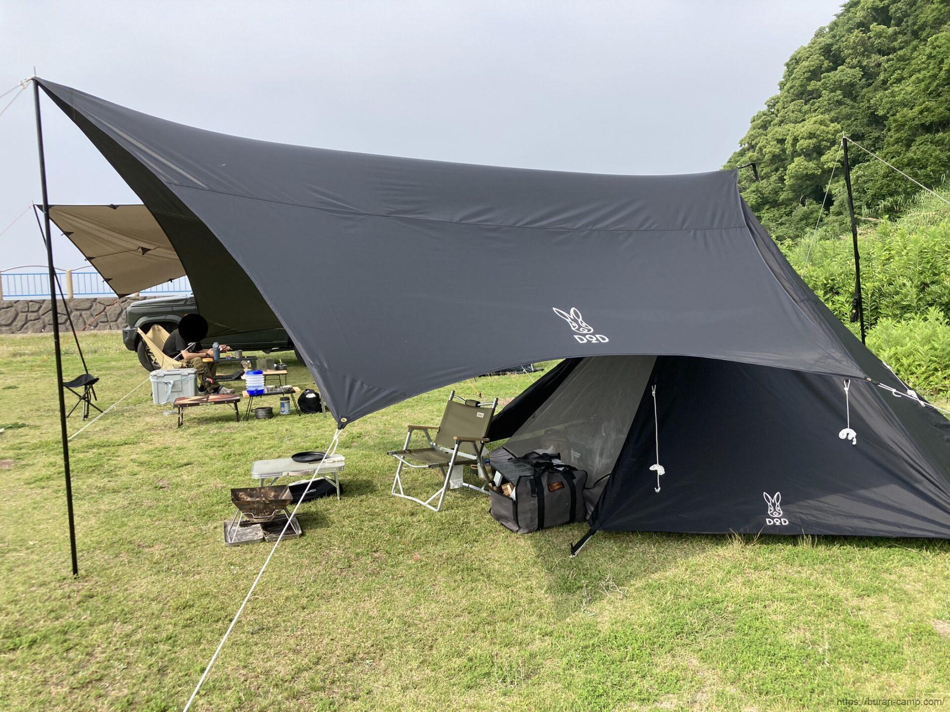 DODワンポールテントMレビュー 5人用テントはソロにもオススメ