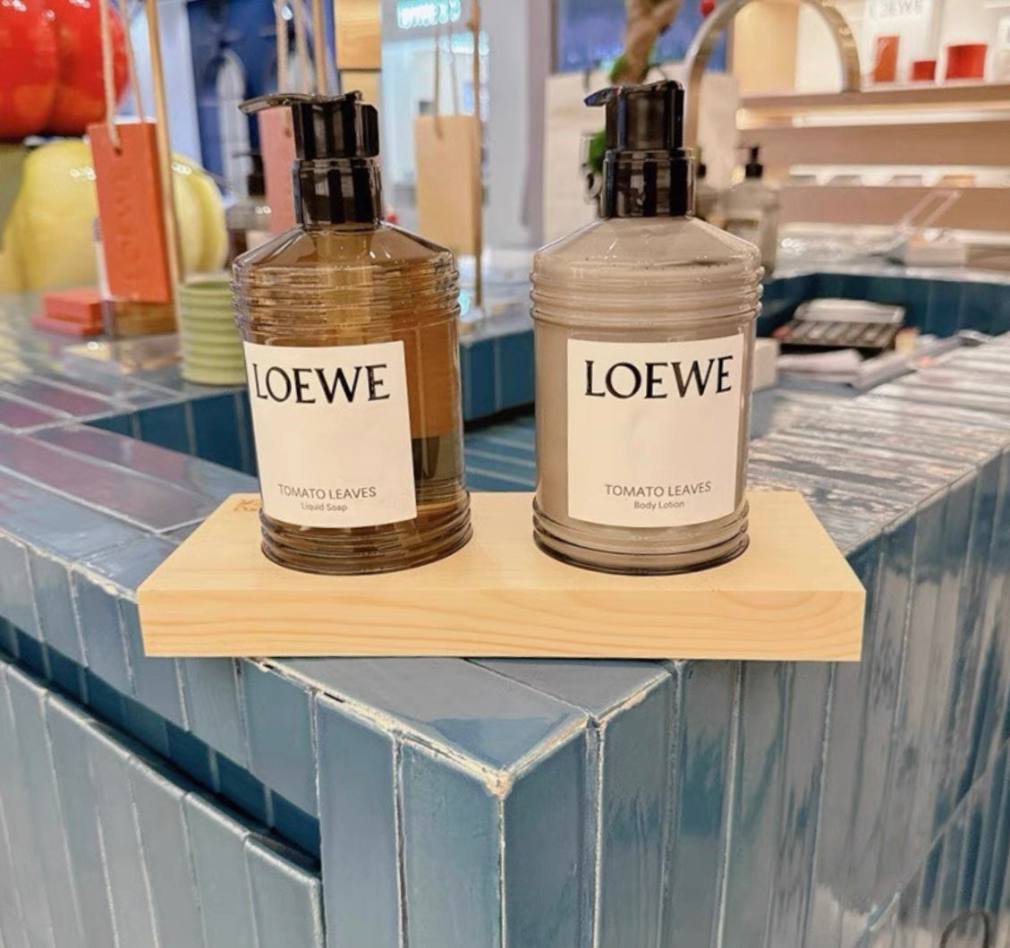 Loewe Wooden Soap Bottle Holder – Double Slot | Exquisite