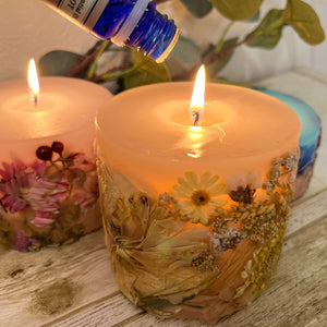 710candle ボタニカルキャンドル 北海道・道南の花を用いた手づくり