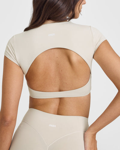 Women's Crop Top Short Sleeve - Sand | Oner Active CA