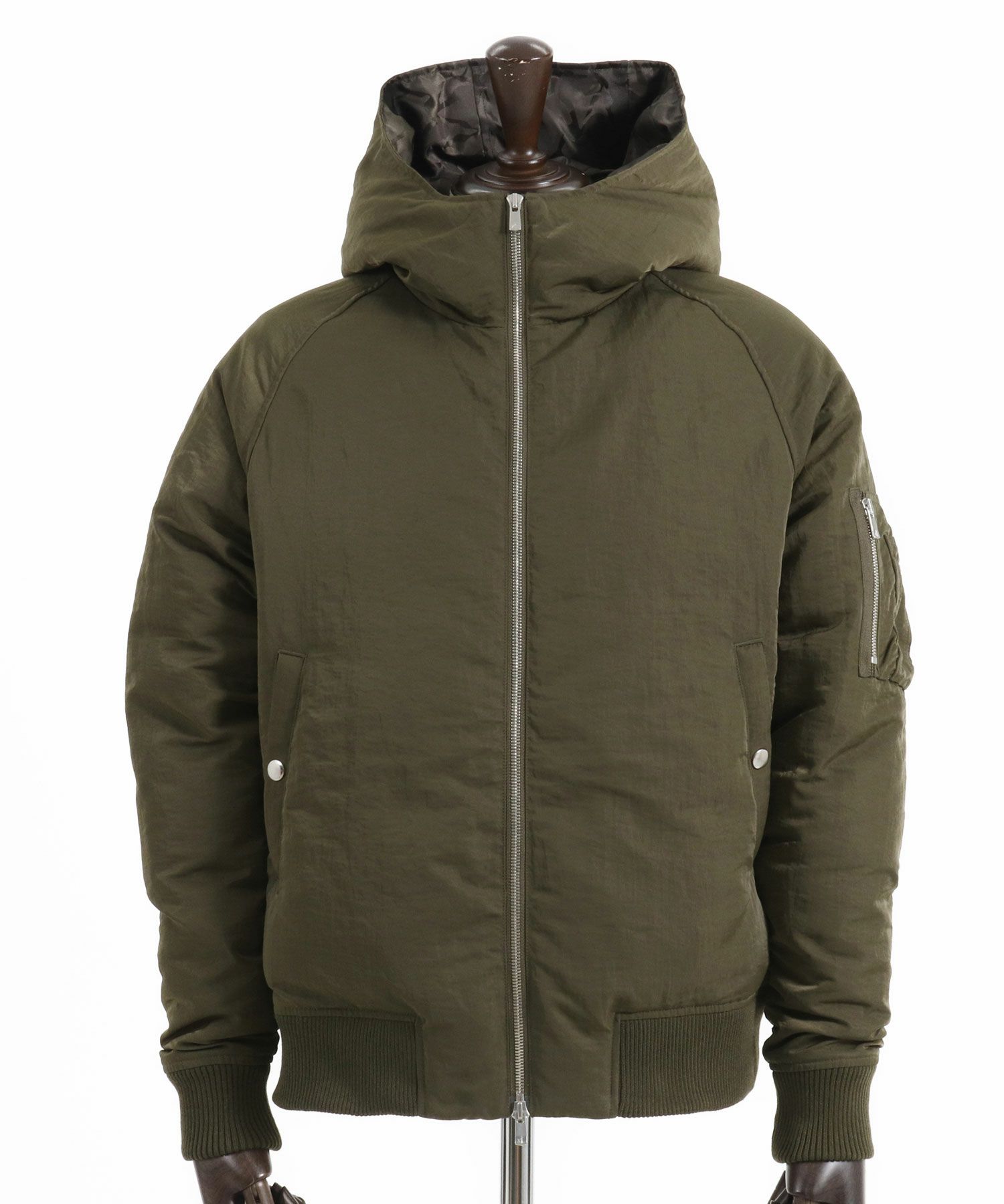 30%OFF【wjk reluxe】washer nylon Thinsulate hooded MA-1 jacket