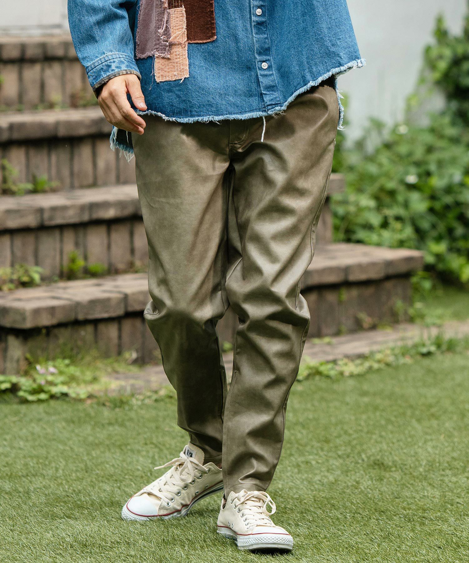 30%OFF【CAMBIO(カンビオ)】Vintage Like Synthetic Leather Side Zip