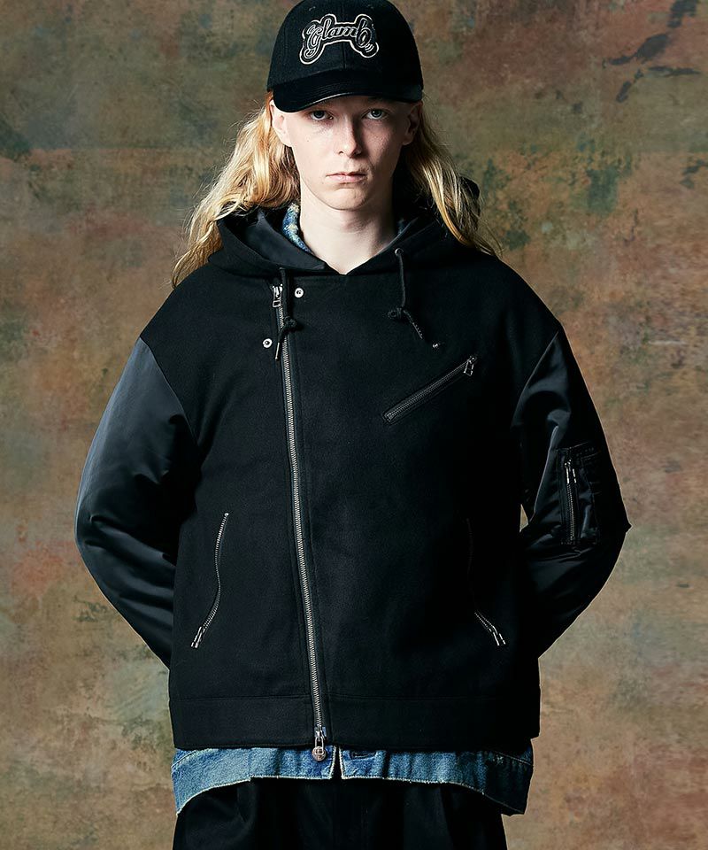 glamb(グラム)】Combination Hood Riders Jacket コンビネーション