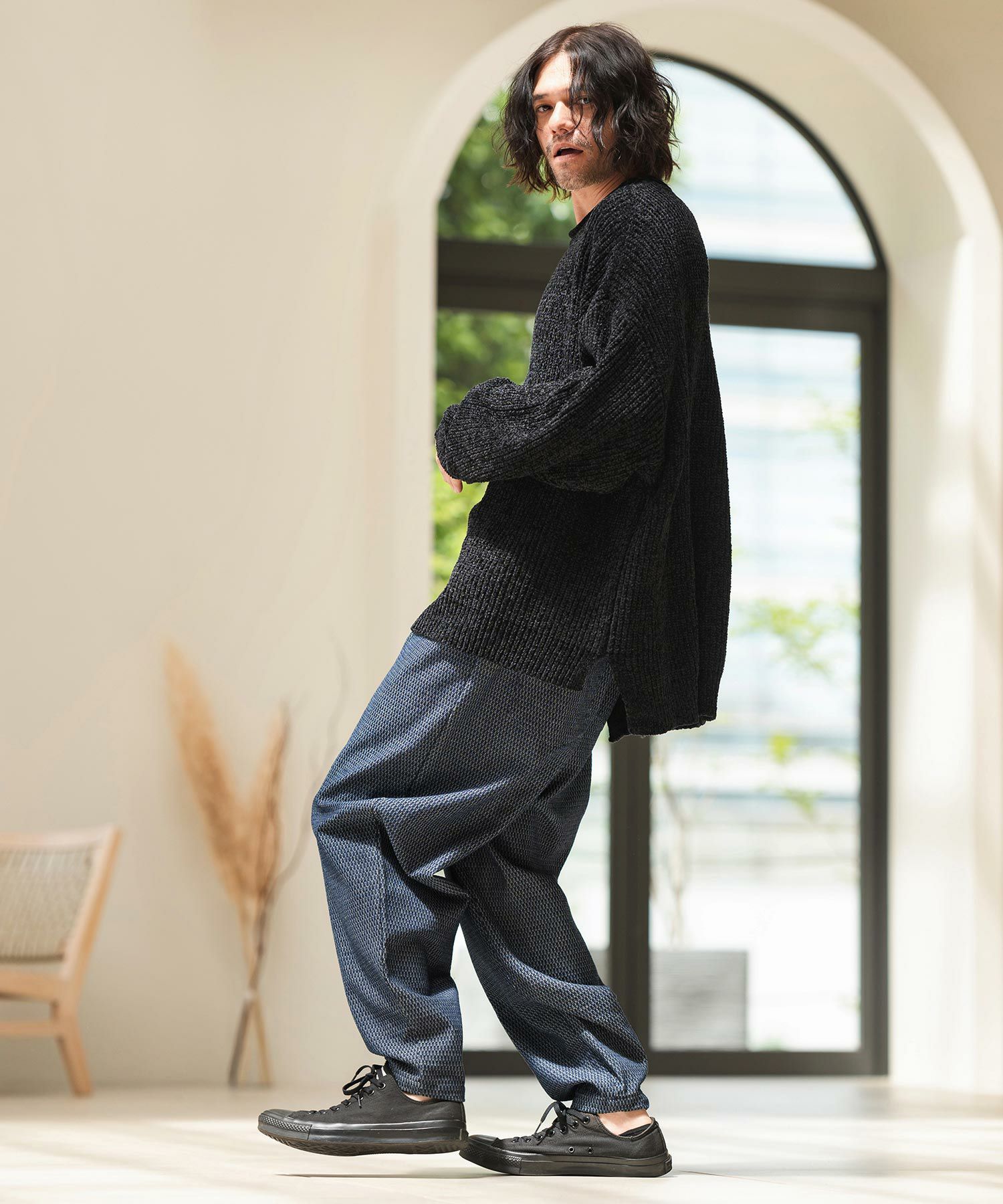 CAMBIO(カンビオ)】Geometric Puffy Jacquard Denim Vintage Like