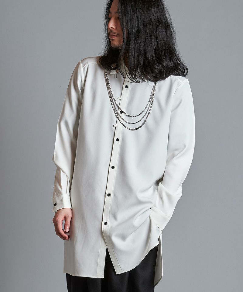 30%OFF【NO ID.(ノーアイディー)】ZIPﾁｪｰﾝﾛﾝｸﾞSH シャツ(455006-895S