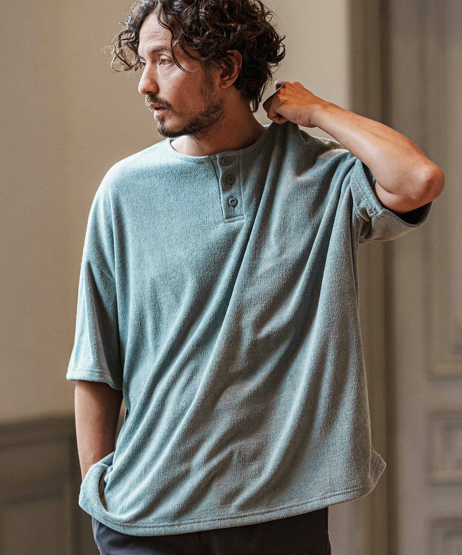 CAMBIO(カンビオ)】パイルヘンリーネックカットソー(CMB-R0141