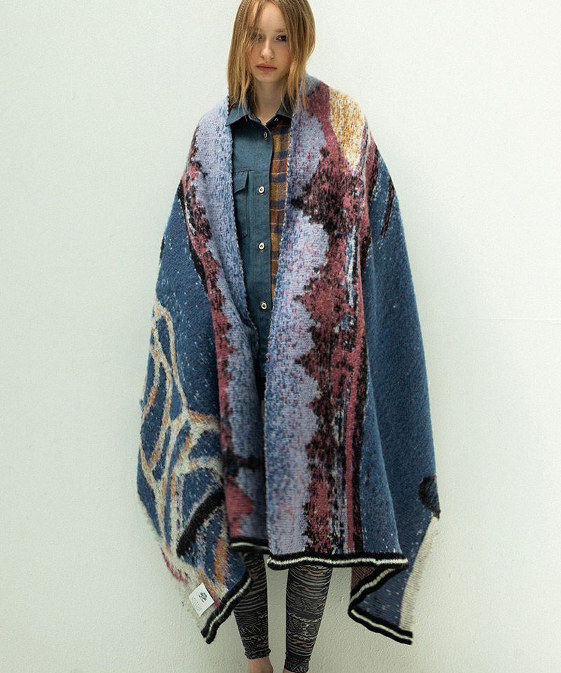 STOF(ストフ)】STAR MOHAIR KNIT BLANKET ニットブランケット ストール