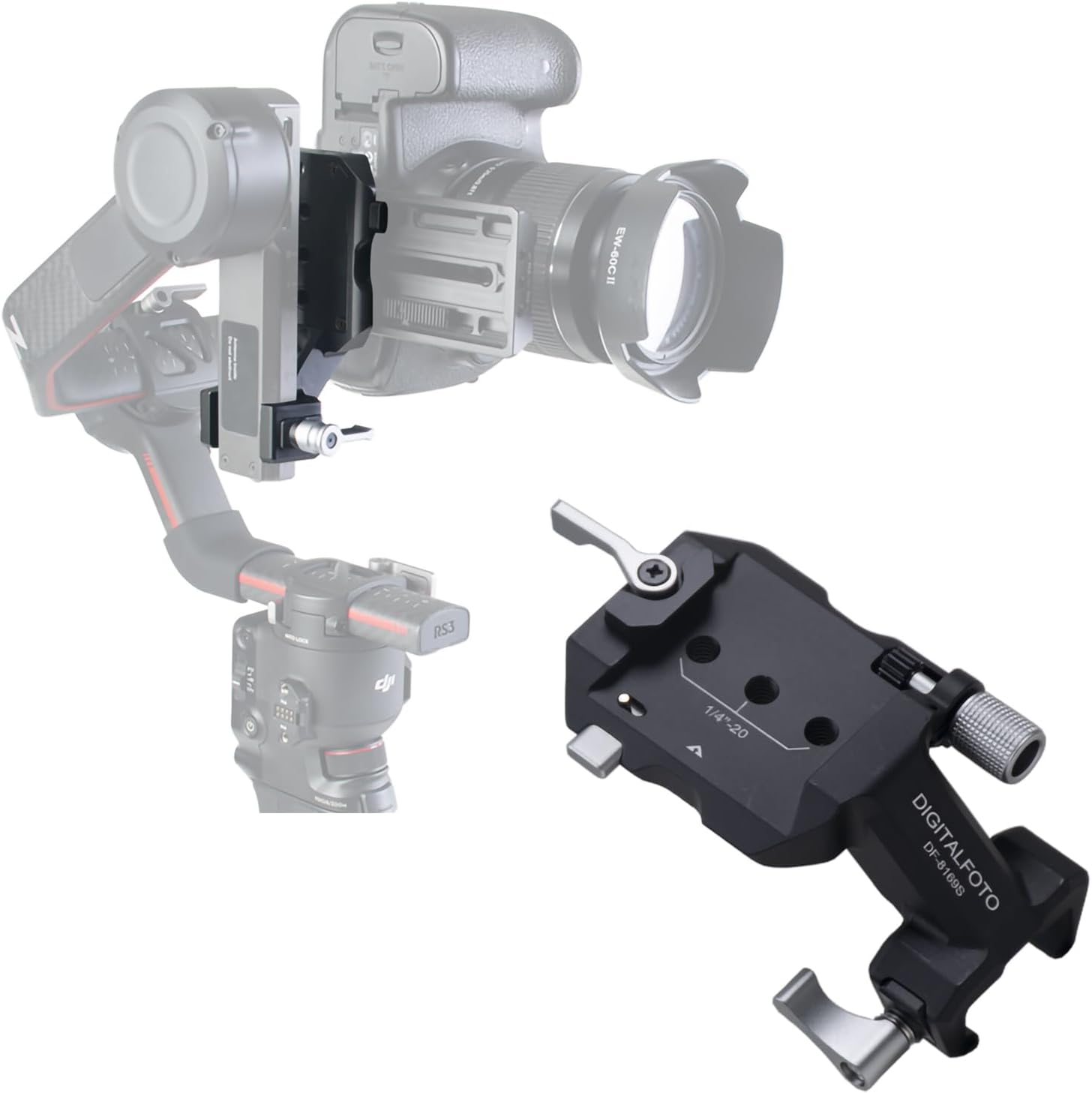 Digitalfoto DJI RS 2/RS 3/RS3 PRO用 堅牢なポートレートマウント