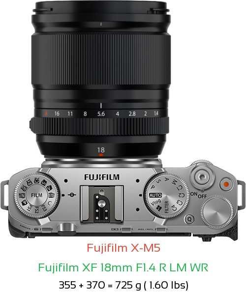 Fujifilm X-M5 Camera and Fujifilm XF 18mm F1.4 R LM WR Lens
