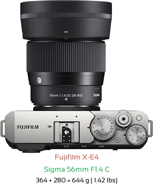 Fujifilm-X-E4-with-Sigma-56mm-