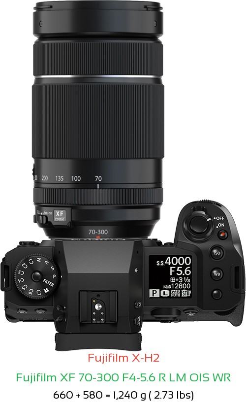 Fujifilm X-H2 Camera and Fujifilm XF 70-300 F4-5.6 R Lens