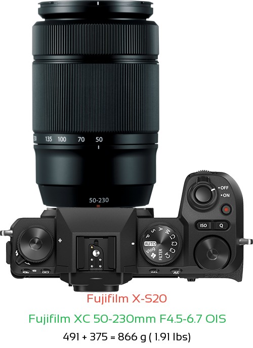 Fujifilm X-S20 Camera and Fujifilm XC 50-230mm F4.5-6.7 OIS Lens