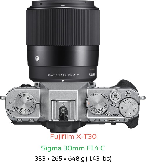 Fujifilm X-T30 Camera and Sigma 30mm F1.4 C Lens