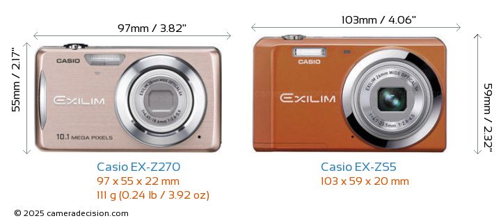 Casio EX-Z270 vs Casio EX-ZS5 Detailed Comparison