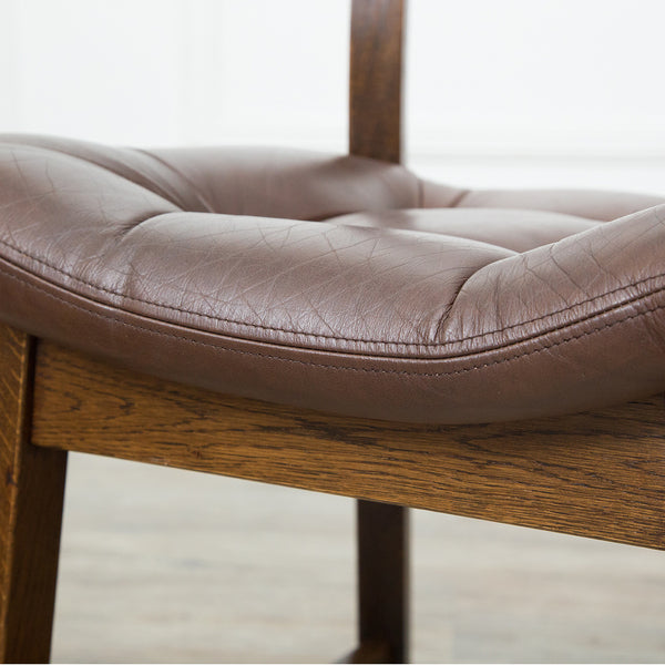 オランダ民芸家具 オーク無垢材 ダイニングチェア4脚セット #32946