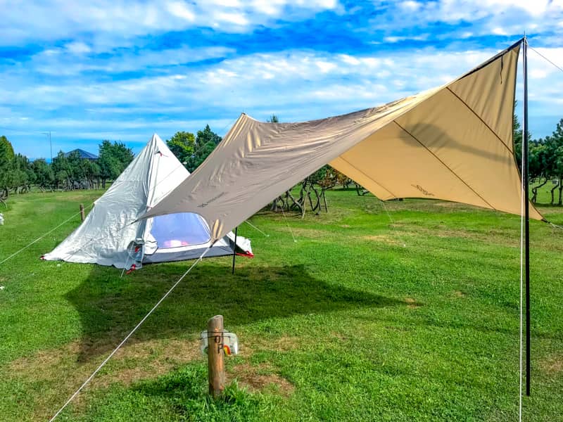 北海道キャンプでも暖かい♪FIELDOORのワンポールテント400を買って