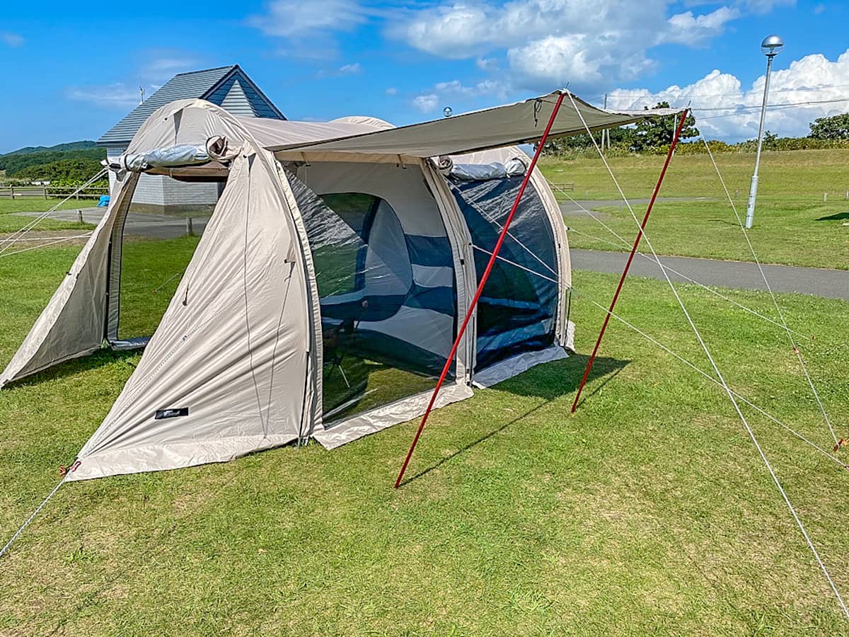 FIELDOORの「トンネルテント480」をレビュー。クローズ、オープン