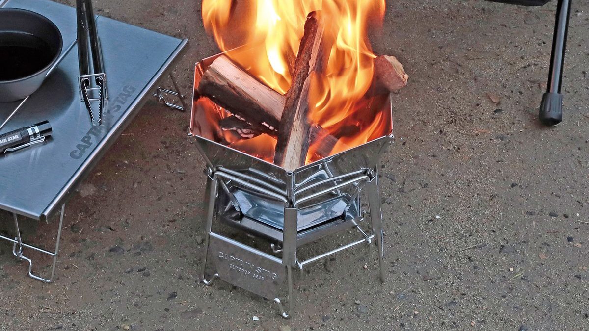 キャンプテンスタッグの「ヘキサ ステンレス 卓上グリル」にソロ用S