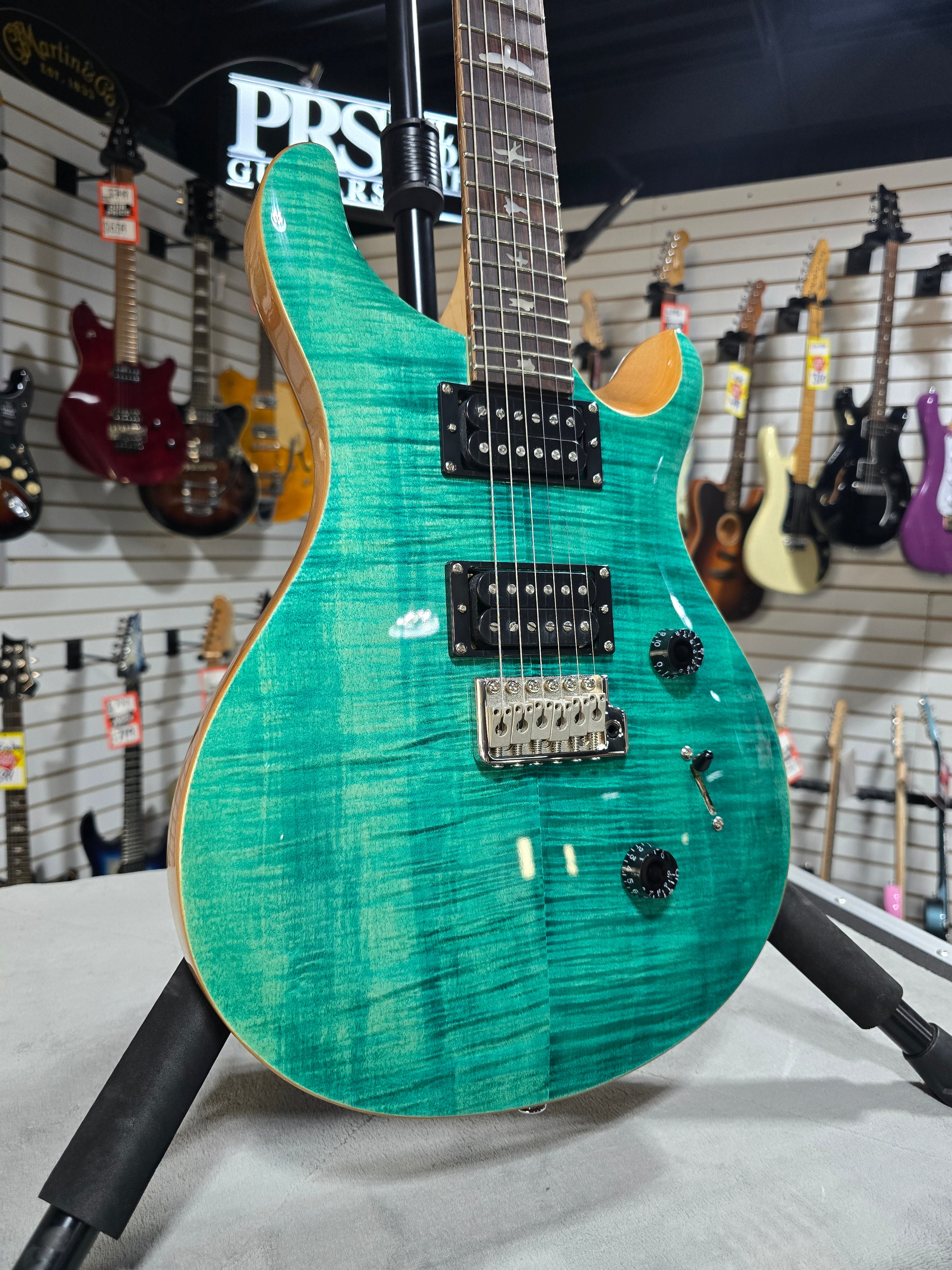 PRS SE Custom 24 Electric Guitar - Turquoise w/Gig Bag & PLEK*D #514
