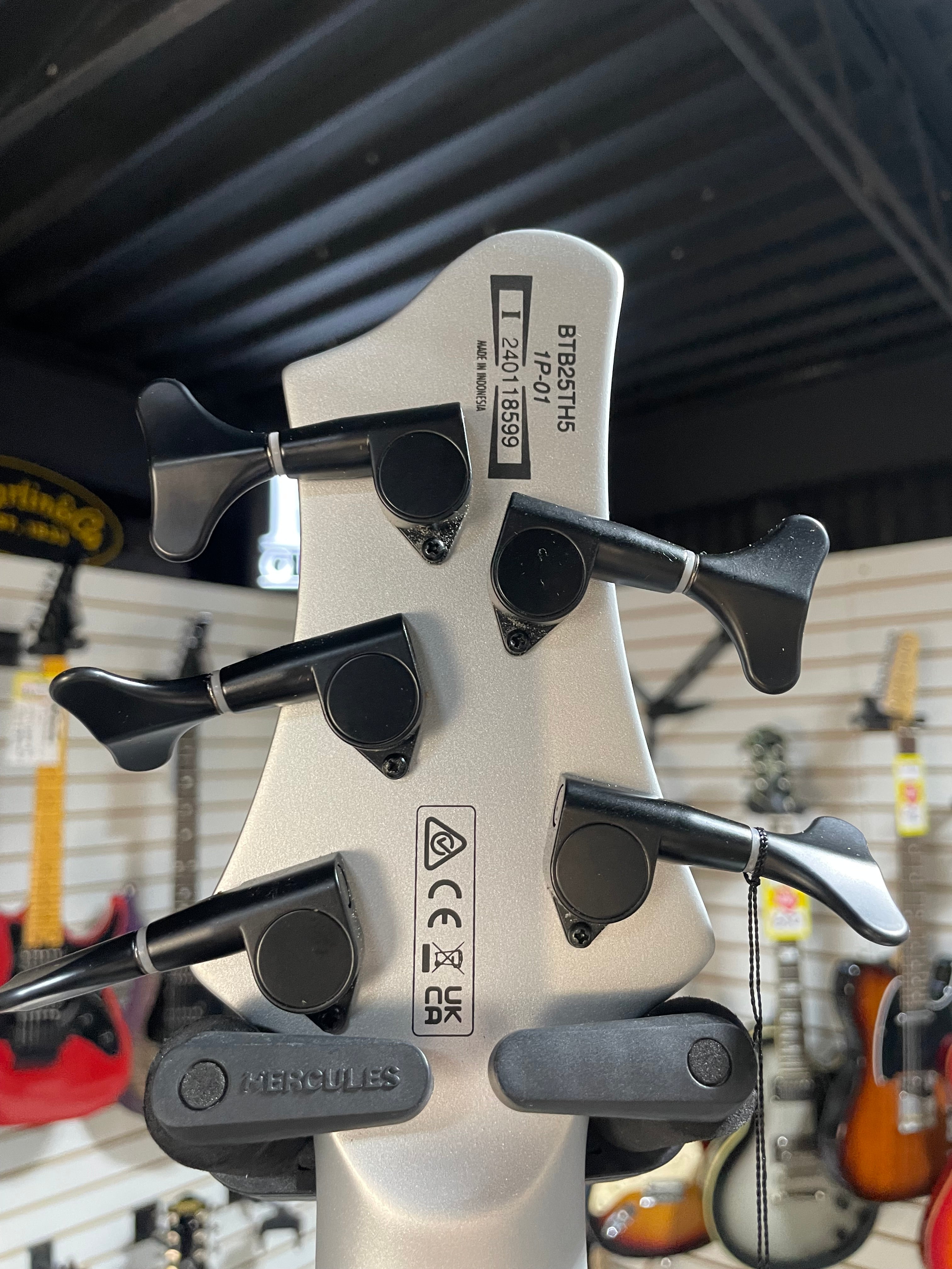 25th-anniversary BTB Standard 5-string Electric Bass Guitar - Silver B