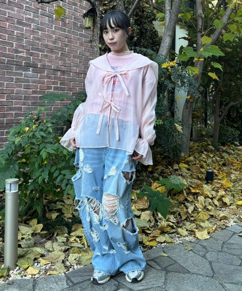 SHEER SAILOR BLOUSE | Candy Stripper（キャンディ ストリッパー