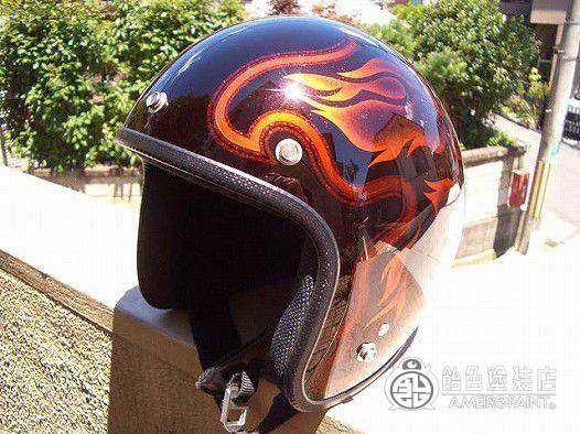 カスタムペイント ジェットヘルメットにニワトリをデザイン｜飴色塗装店