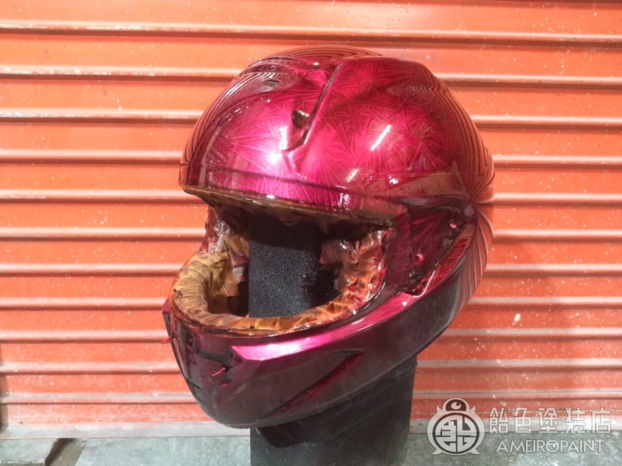 カスタムペイント工程 ショーエイ X-FIFTEEN レッドクリスタルペイント