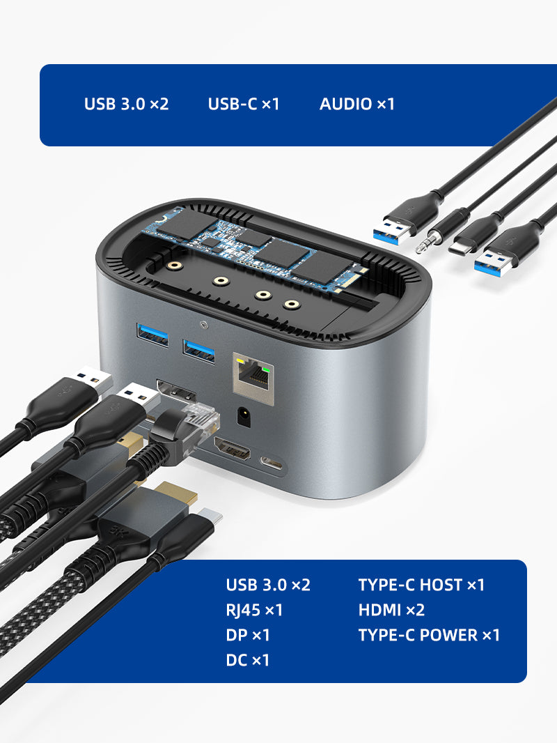 13 In 1 トリプル モニター USB C ドッキング ステーション、Power
