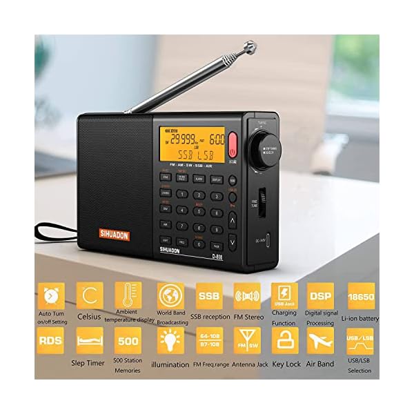 ヤマダモール | SIHUADUON D-808 ポータブルラジオ FM/AM/SW/LW/エア