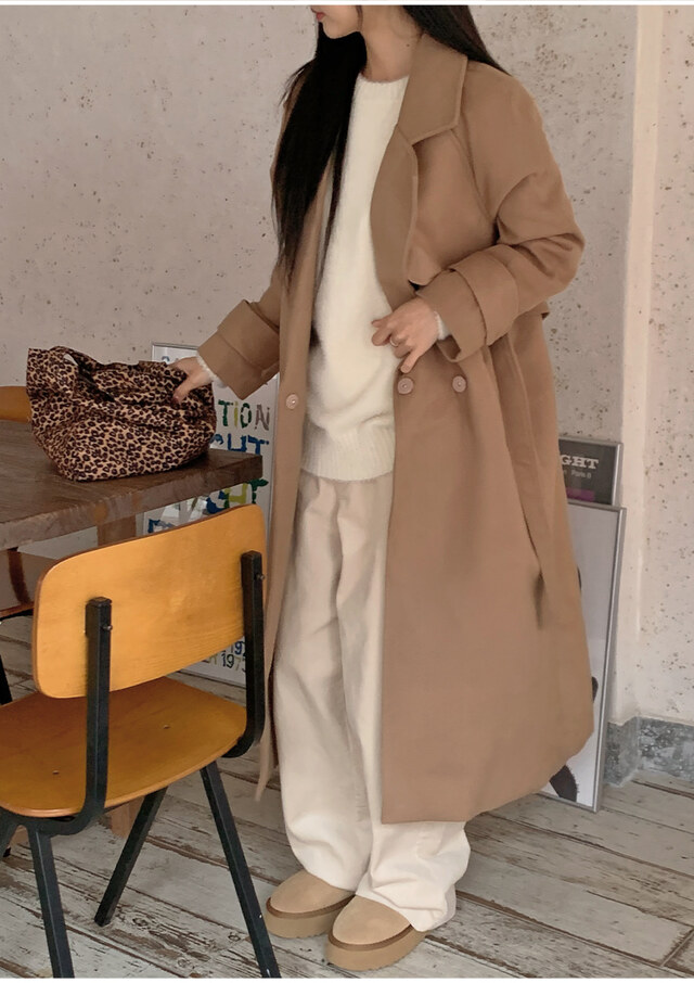 オーバーサイズロングコート(キルティング裏地) | 韓国Early Winter