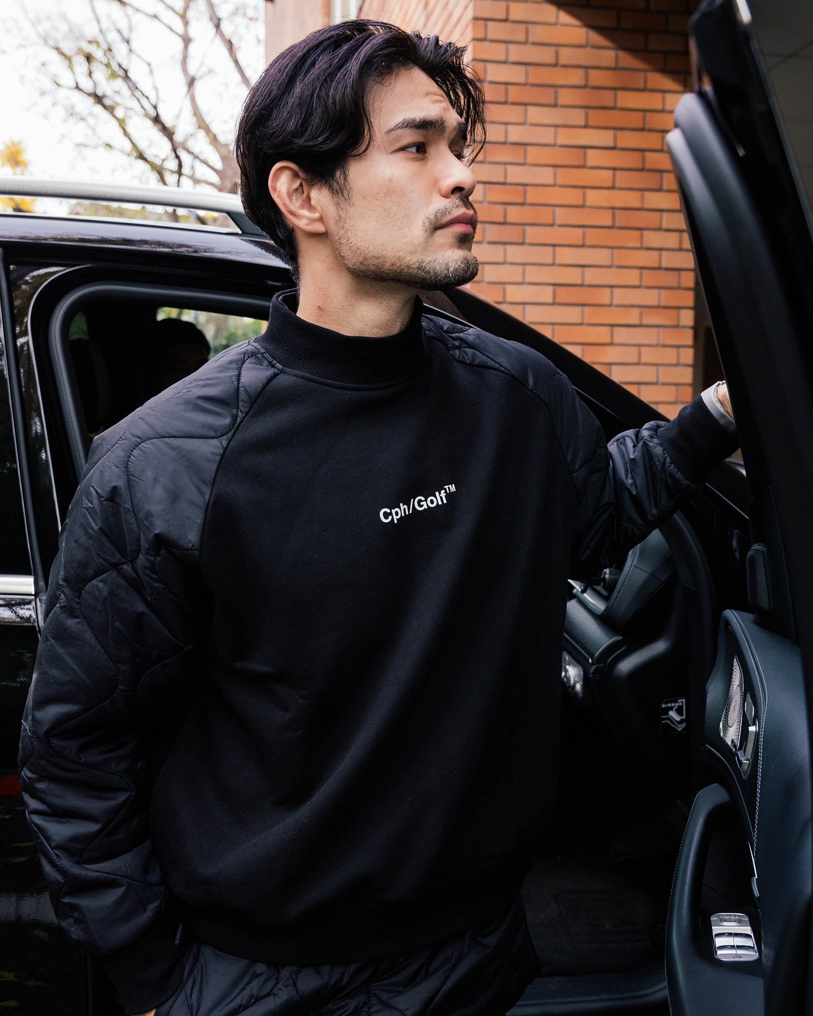 QUILTED ARM PULLOVER - BLACK - – Cph/Golf™︎