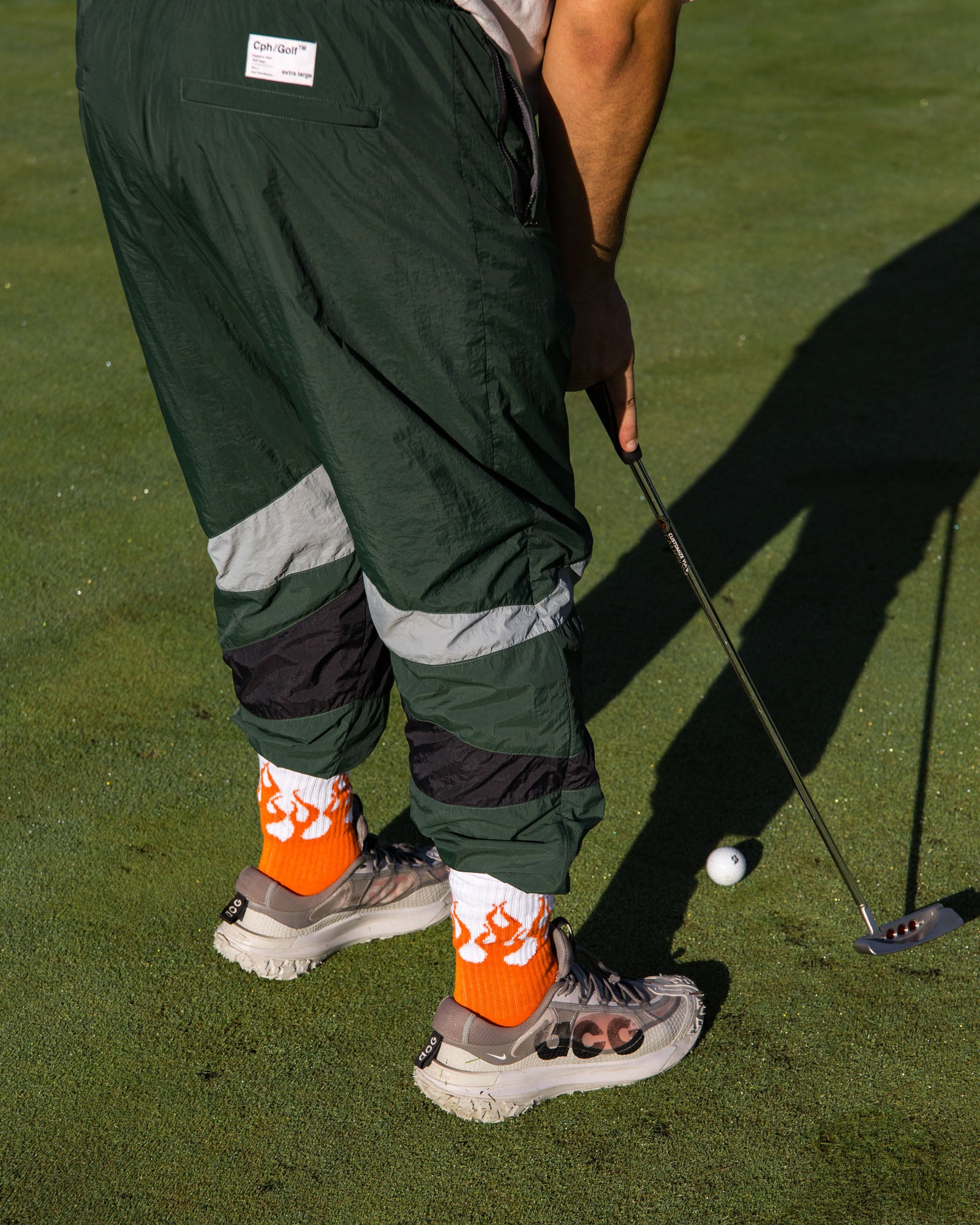 SIDE ZIPPER NYLON PANTS - GREEN - – Cph/Golf™︎