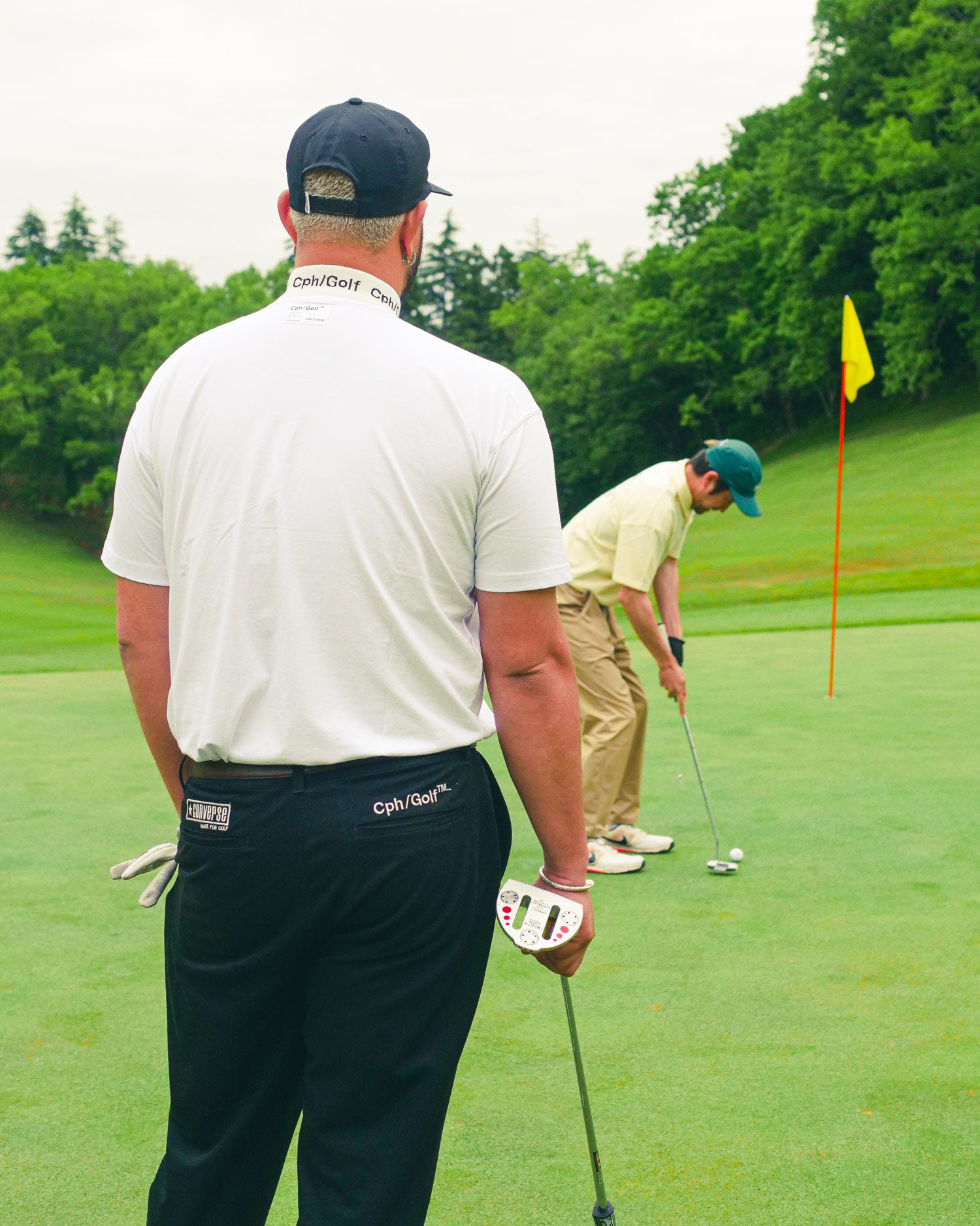 Cph/Golf™️ #JACQUARD LOGO MOCK NECK TEE - WHITE - – Cph/Golf™︎