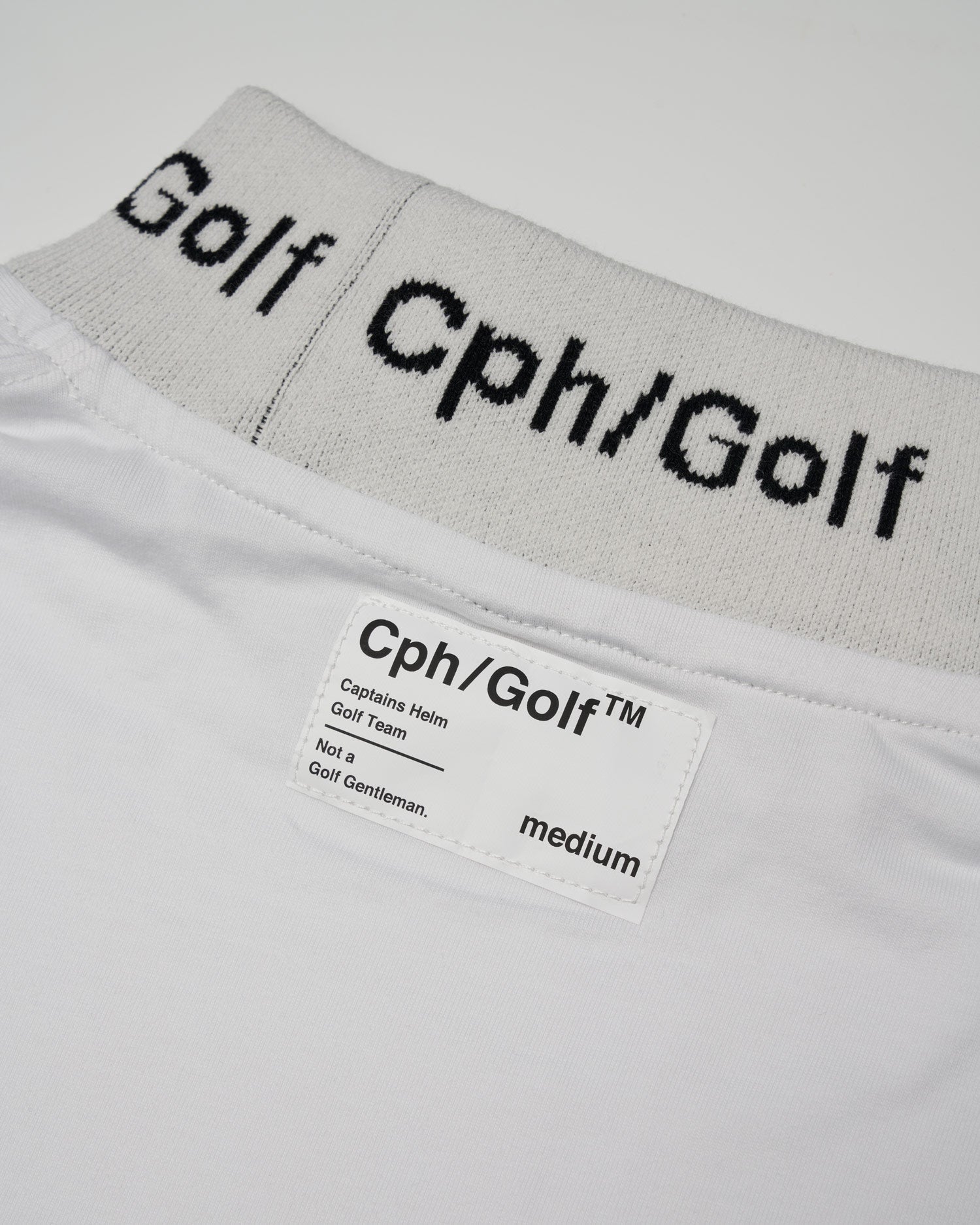 Cph/Golf™️ #JACQUARD LOGO MOCK NECK TEE - WHITE - – Cph/Golf™︎