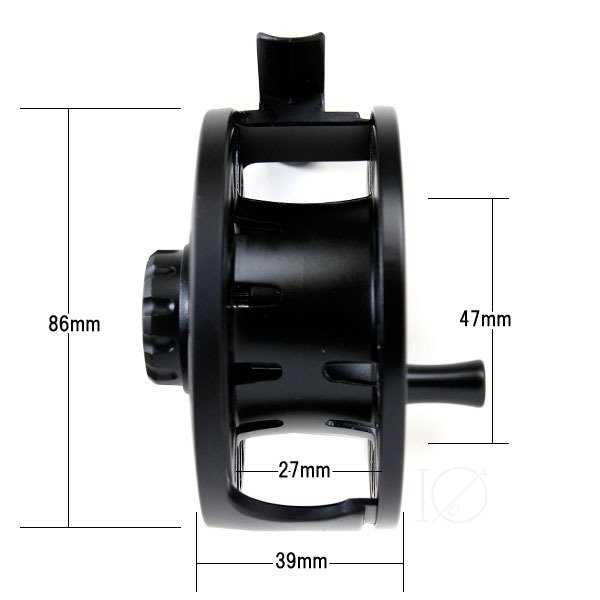 フライリール #5/6 Black ラージアーバータイプ Fly Reel ディスク